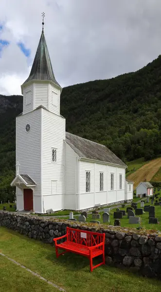 Tagsüber Blick Auf Die Fresvik Kirche Island — Stockfoto