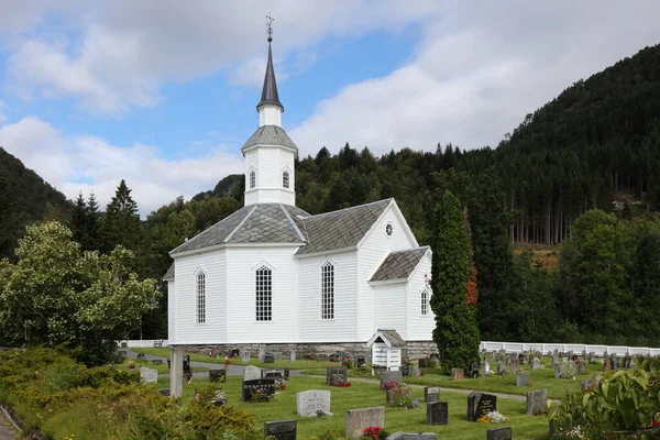 Живописный Вид Церковь Лавик Дайтиме Норвегия — стоковое фото