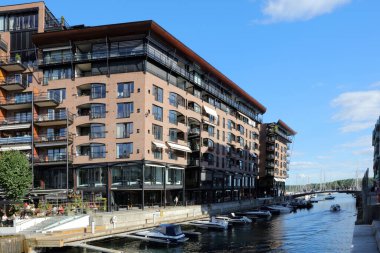Tekneleri ve yatları olan Oslo Limanı