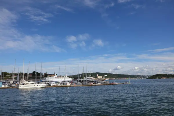 Порт Осло Катерами Яхтами — стоковое фото