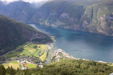 Aurlandsvangen, Norveç 'in hava manzarası 