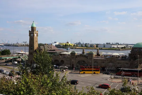 Deutschland Hamburg August 2017 Hafen Containerterminal Hamburger Hafen Mit Liegeplätzen — Stockfoto