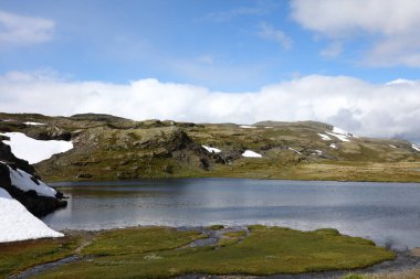 Aurlandsfjord muhteşem manzara, Norveç İskandinavya