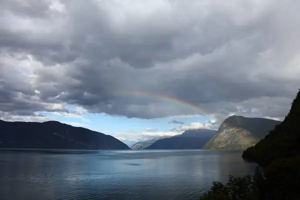 Vue Panoramique Sur Nature Sognefjorden Près Fresvik Norvège — Photo