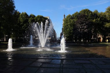 Norveç, Oslo 'daki parkta büyük bir çeşme var.
