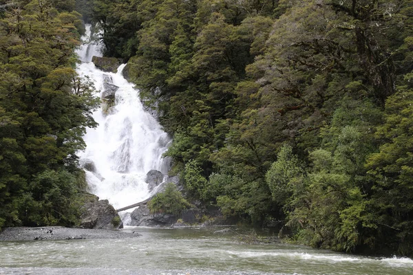 Haast River Ruggente Billy Wasserfall Haast River Ruggente Billy Waterfall — Foto Stock