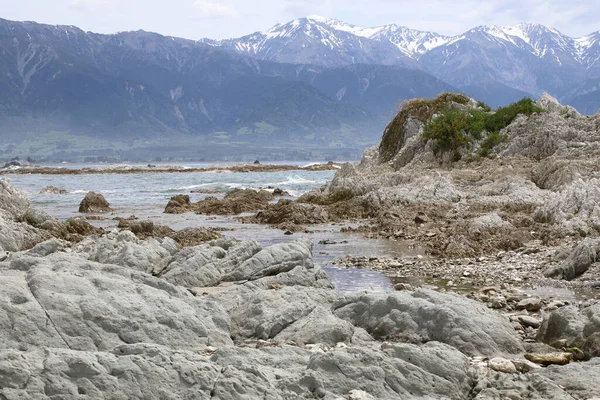 Kueste Kaikoura Mit Seaward Kaikoura Range Kaikoura Sahili Ile Deniz — Stok fotoğraf