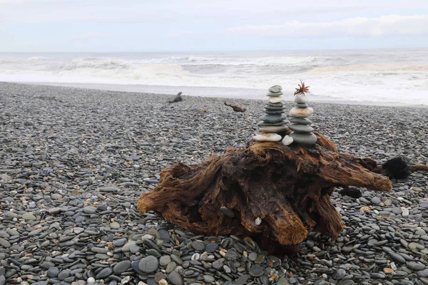 Neuseeland Steinmaennchen Nuova Zelanda Cairn — Foto Stock