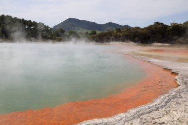 Wai-O-Tapu Thermalwunderland Şampanya Havuzu / Wai-O-Tapu Termal Harikalar Diyarı Şampanya Havuzu