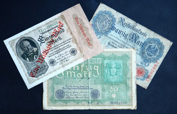 Alte Mark Banknoten Old Mark Banknotes — Stock Photo, Image