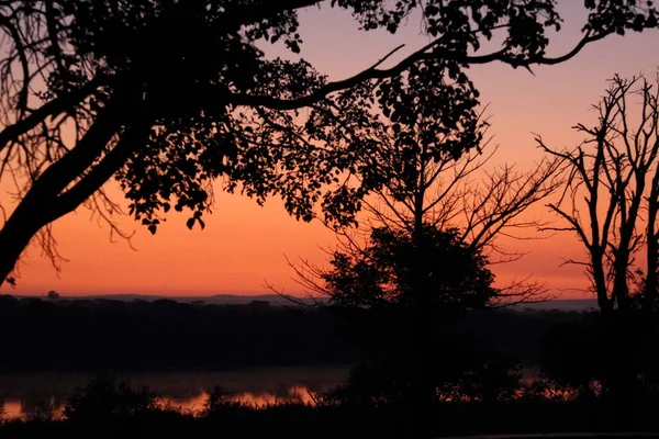 Sonnenaufgang Krueger Park Suedafrika Sabie River Sunrise Kruger Park South — Stock Photo, Image