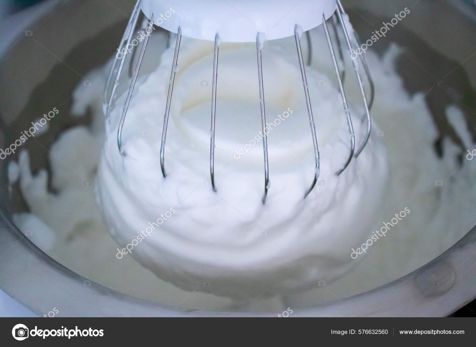 Homemade Organic Whipped Egg Whites Combine Close Product Texture Stock