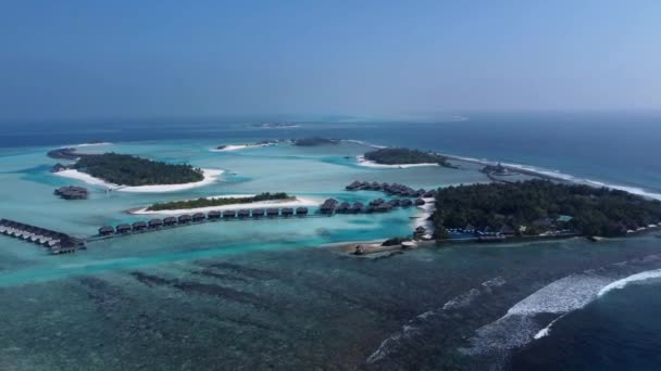Island Como Cacao Maldives April 20222 Drone View Tropical Beach — Stok Video