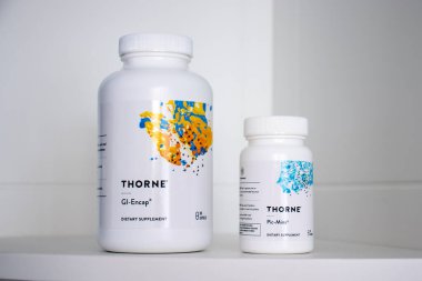 IRPEN, UKRAINE, JULY 4 20222, Bottles of supplements Solaray on the shelf, Illustrative Editotial