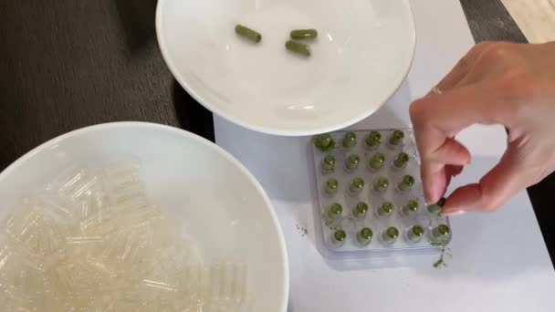 Filling Empty Capsules Capsulizer Part Taking Capsules Out Capsule Filling — Stok Video