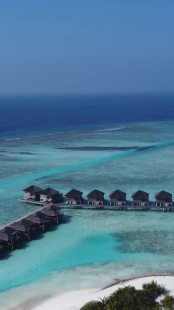 Maldives Αυγούστου 20222 Aerial Wiew Drone Σπίτια Στο Νερό Είναι — Αρχείο Βίντεο