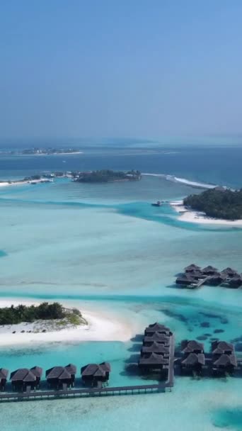 Maldives August 20222 Letecký Wiew Drone Domy Vodě Como Cocoa — Stock video