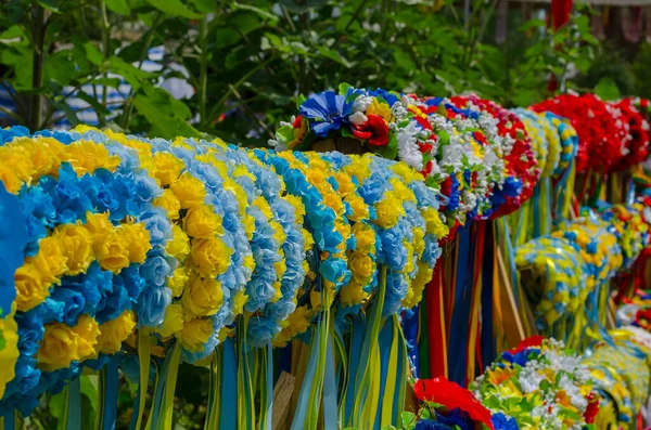 National Decorations Traditional Ukrainian Fair Village Velyki Sorochyntsi Poltava Region — Fotografia de Stock