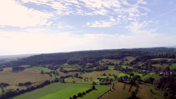Πανόραμα Αεροφωτογραφία Ολλανδική Κοιλάδα Τοπίο Πάνω Από Τους Λόφους Και — Αρχείο Βίντεο