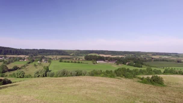 Uitzicht Vanuit Lucht Drone Klimmend Het Hollandse Dallandschap Met Heuvels — Stockvideo