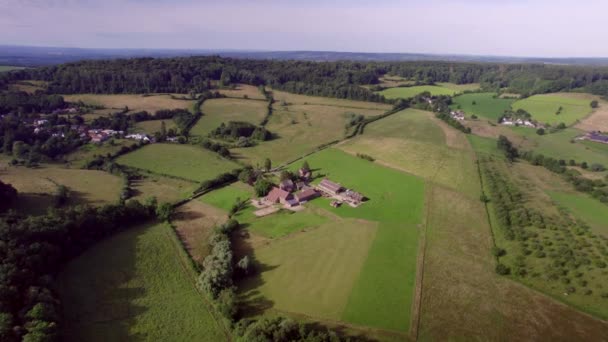 Drone View Holländische Tallandschaft Mit Sanften Hügeln Ackerland Wiesen Mit — Stockvideo