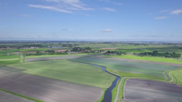 Panorama Uitzicht Hoog Lucht Uitzicht Vanuit Lucht Groene Grasweiden Velden — Stockvideo