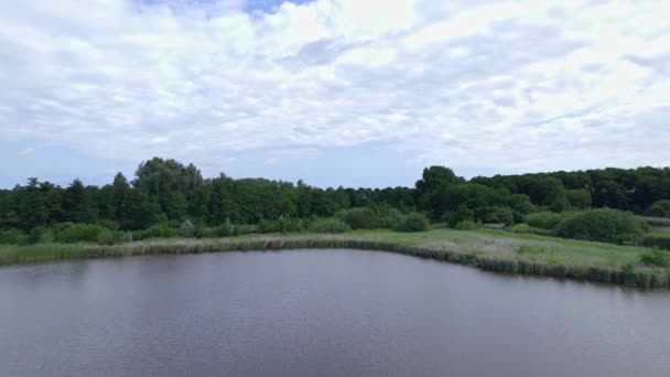 Vue Aérienne Campagne Néerlandaise Paysage Naturel Drone Vole Autour Bas — Video