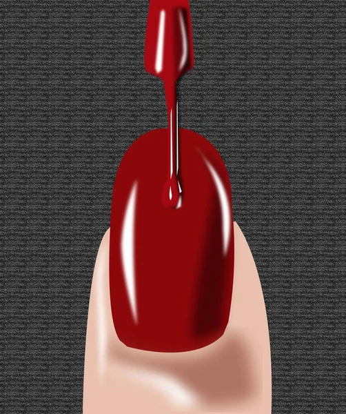 Finger Painted Nail — Stockfoto