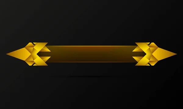 중세식 Title Banner Gaming Interface Gold Emblem Game Development Live — 스톡 벡터
