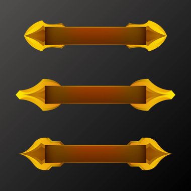 Golden game ui lower third title banner set for game development