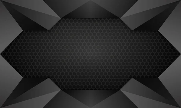 Abstract Modern Technology Black Gaming Backdrop Hexagon Panel — ストックベクタ