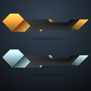 altın ve gümüş teknolojisi ekran yayını için alt üçüncü pankart çubuğu