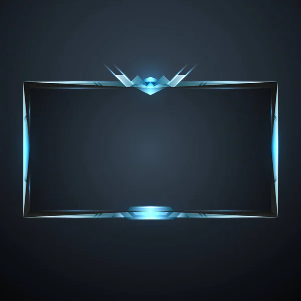 Fantazie Zářící Neon Hra Překrytí Rámeček Pro Živé Streamování Videa — Stockový vektor
