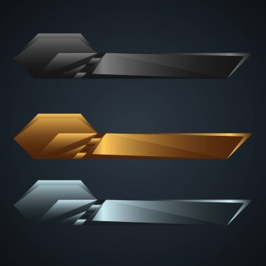 Canlı flaş haber başlığı için modern metalik alt üçüncü pankart çubukları