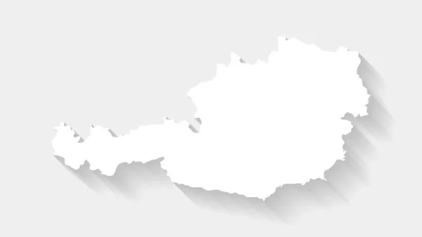 Gri Arkaplan Vektör Illüstrasyon Dosya Üzerindeki Basit Beyaz Avusturya Haritası — Stok Vektör