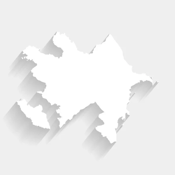 Проста Карта Білого Азербайджану Сірому Тлі Вектор Ілюстрація Сторінка — стоковий вектор