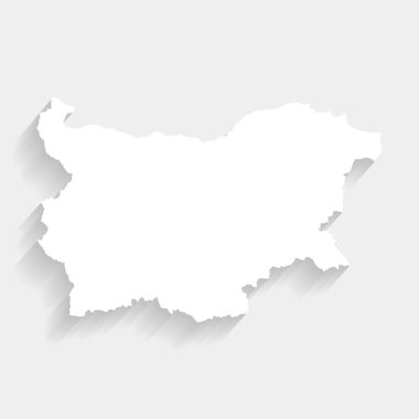 Beyaz Bulgaristan 'ın gri arkaplan, vektör, illüstrasyon haritası 10 dosya kaldırdı
