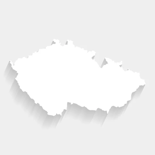 White Czech Republic Map Gray Background Vector Illustration Eps File — 스톡 벡터