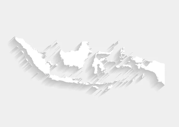 White Indonesia Map Gray Background Vector Illustration Eps File — 스톡 벡터