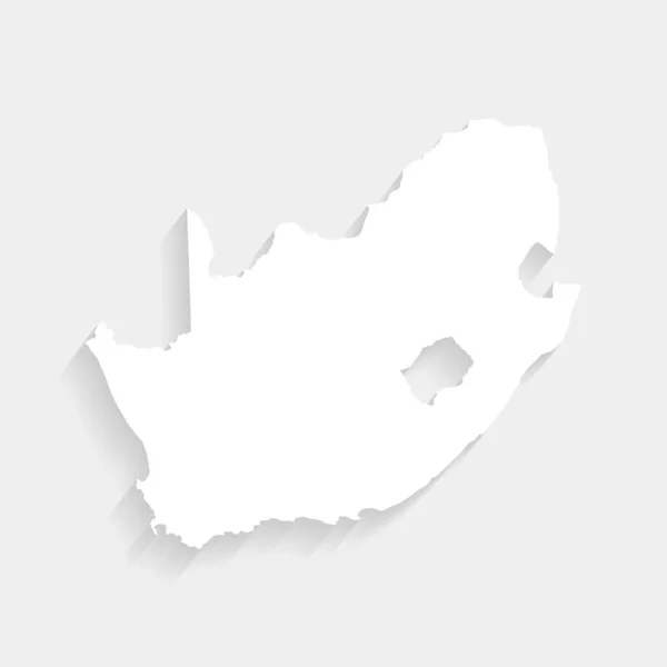 Simple White South Africa Map Gray Background Vector Illustration Eps — Stok Vektör