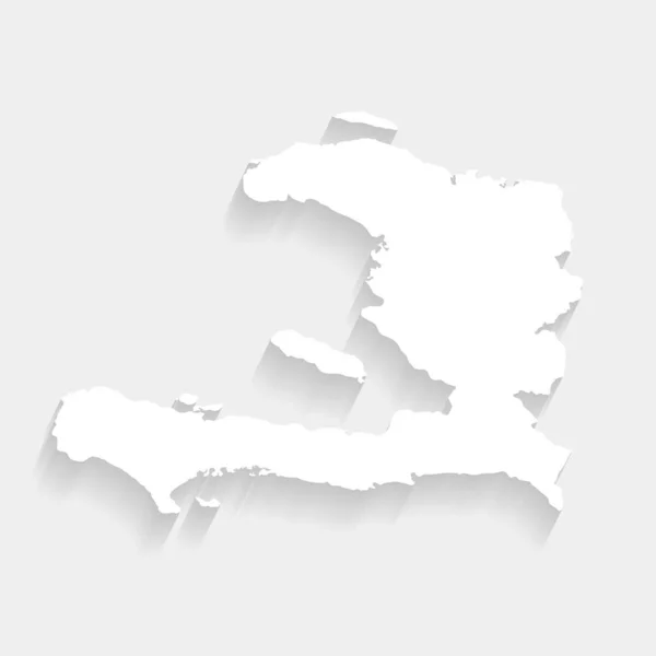 Simple White Haiti Map Gray Background Vector Illustration Eps File —  Vetores de Stock