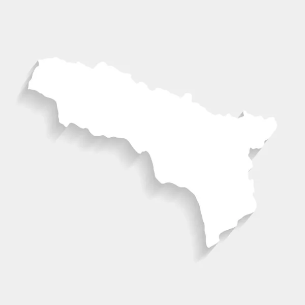 Проста Біла Карта Абхазії Сірому Фоні Вектор Ілюстрація Файл Eps — стоковий вектор