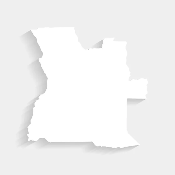 Simple White Angola Map Gray Background Vector Illustration Eps File — Stok Vektör
