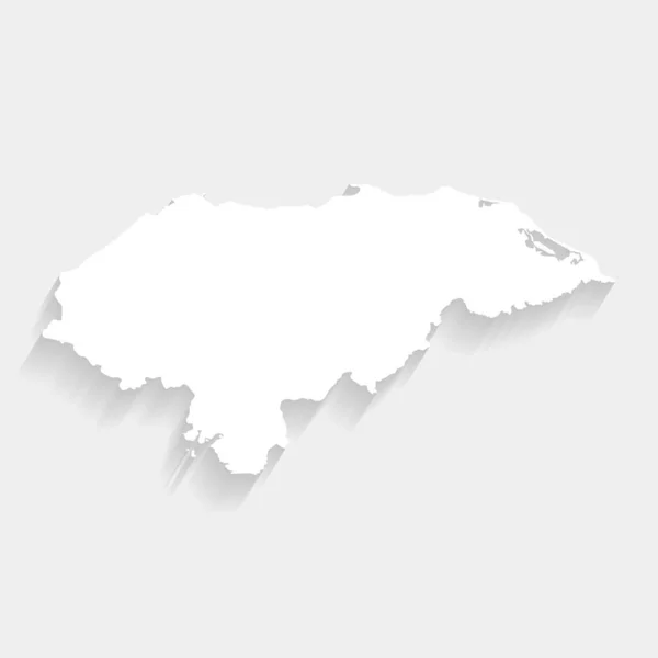Prosta Biała Mapa Hondurasu Szarym Tle Wektor Ilustracja Plik Eps — Wektor stockowy