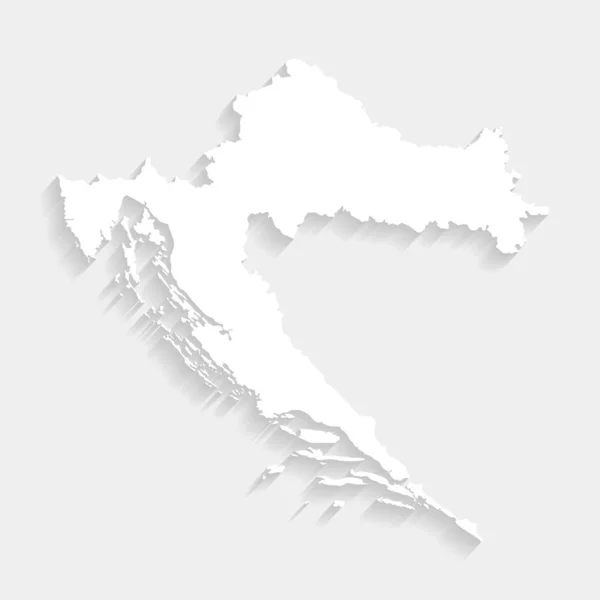 Просто Белая Карта Хорватии Заднем Плане Вектор Иллюстрация Файл Eps — стоковый вектор