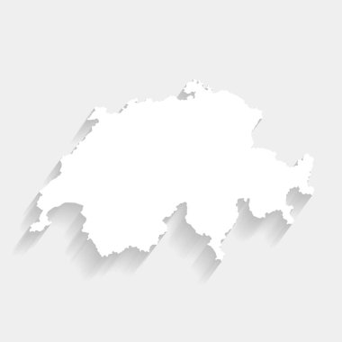 Simple white Switzerland map on gray background, vector, illustration, eps 10 file