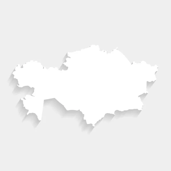 Simple White Kazakhstan Map Gray Background Vector Illustration Eps File — Wektor stockowy