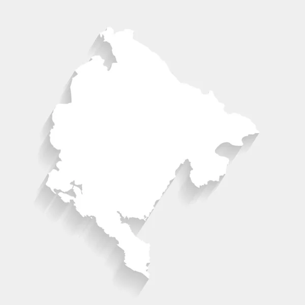 Simple White Montenegro Map Gray Background Vector Illustration Eps File — 스톡 벡터