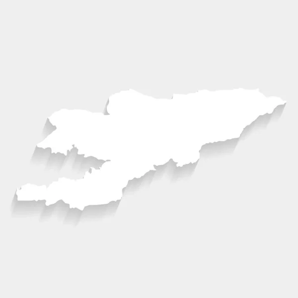 Simple White Kyrgyzstan Map Gray Background Vector Illustration Eps File — 스톡 벡터