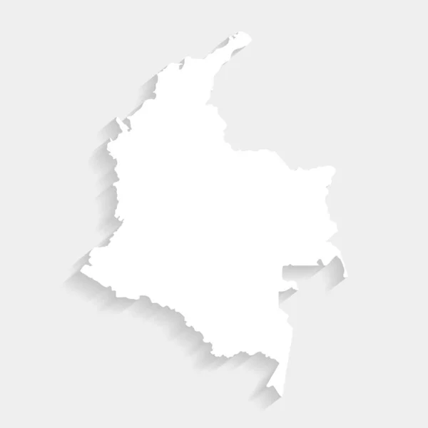Проста Біла Колумбійська Карта Сірому Тлі Вектор Ілюстрація Сторінка — стоковий вектор